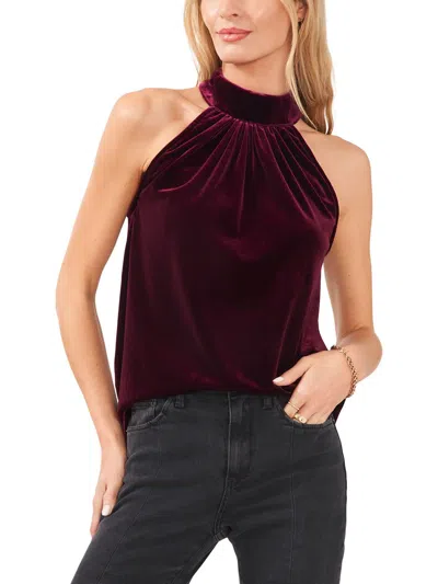 1.STATE WOMENS VELVET HALTER TOP