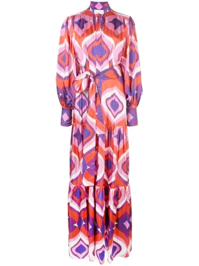 strapless open back dress Self-Portrait Georgette Ruffled One-Shoulder Maxi Dress main image 0