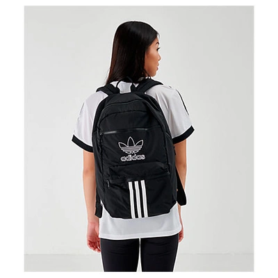 Shop Adidas Originals National 3 stripes Backpack In Black