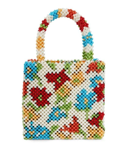 SHRIMPS X LIBERTY FAUX PEARL BEADED HANDBAG
