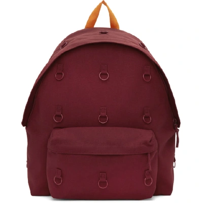 RAF SIMONS RAF SIMONS BURGUNDY AND ORANGE EASTPAK EDITION PADDED LOOP BACKPACK
