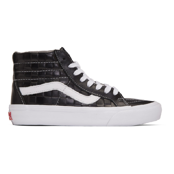 vans sk8 hi black leather