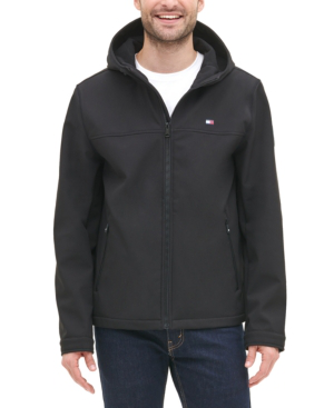 tommy hilfiger men's hooded performance soft shell jacket