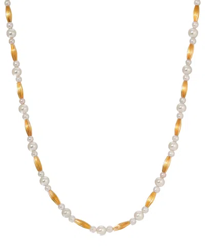 2028 FAUX CULTIVATED PEARL GOLD-TONE BEAD STRAND NECKLACE
