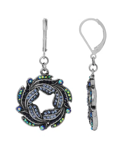 2028 SILVER-TONE MULTI AB WREATH EARRINGS