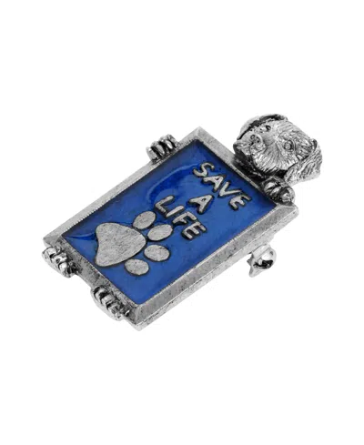 2028 SILVER-TONE 'SAVE A LIFE' DOG FRAME PIN