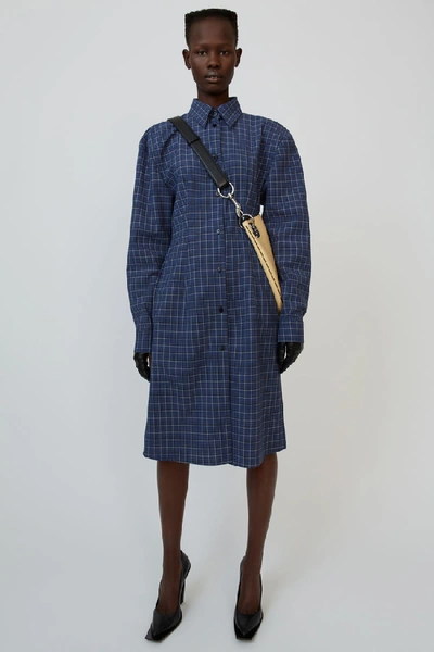 Acne Studios Checked Shirt Dress Black/blue