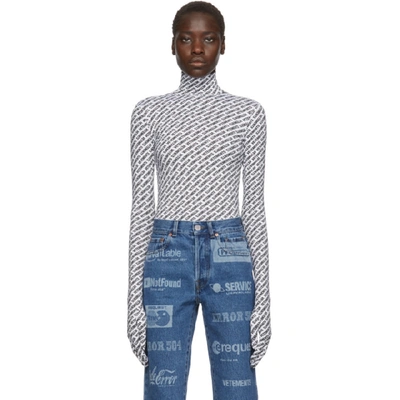 VETEMENTS Black & White Gloves Bodysuit