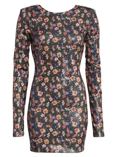 THE ANDAMANE Brianna Floral Sequin Dress