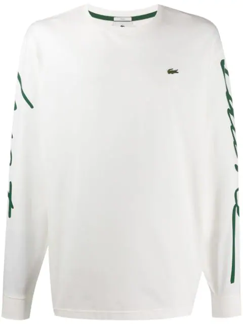 loop kor Mappe Shop Lacoste Live Printed-sleeve Sweatshirt In White