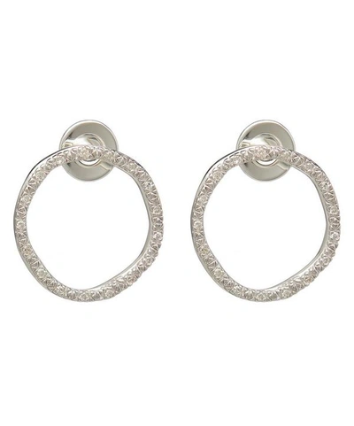 MONICA VINADER Silver Riva Large Diamond Circle Stud Earrings