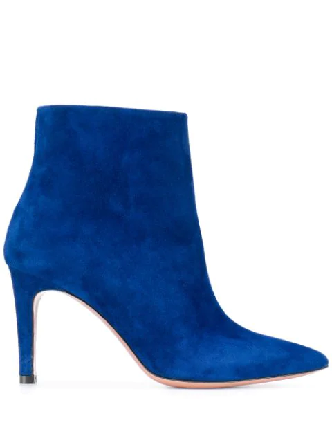 blue suede high heel shoes