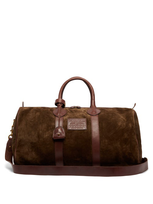 lips Communication network Strict Shop Polo Ralph Lauren Leather Trimmed Suede Holdall In Green