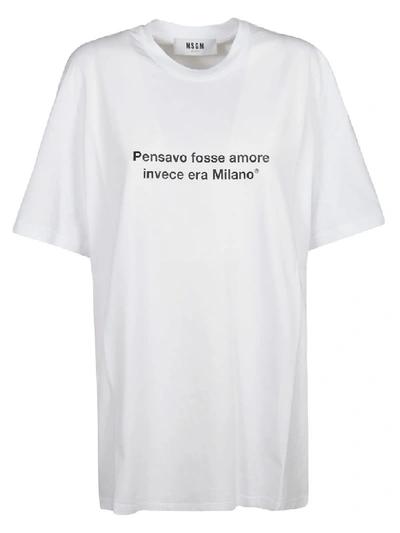 MSGM PENSAVO FOSSE AMORE INVECE ERA MILANO PRINT T-SHIRT