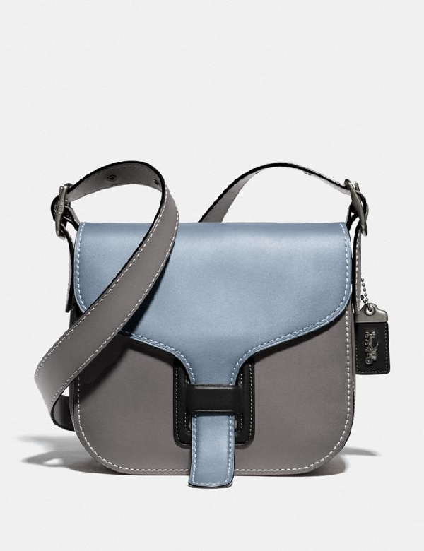 Shop Coach Courier Bag In Colorblock In Pewter/cornflower Multi