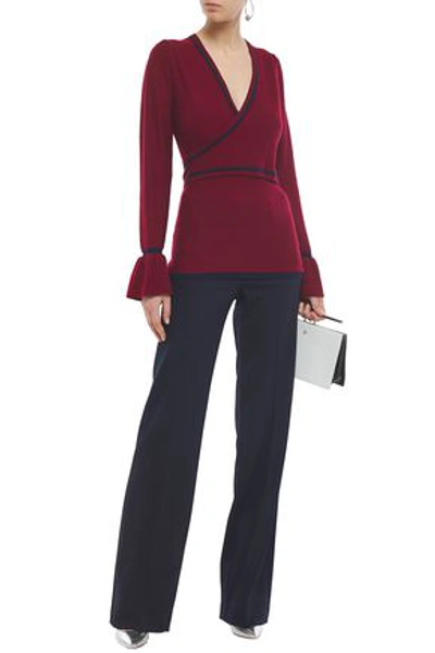 REBECCA VALLANCE WRAP-EFFECT MERINO WOOL SWEATER