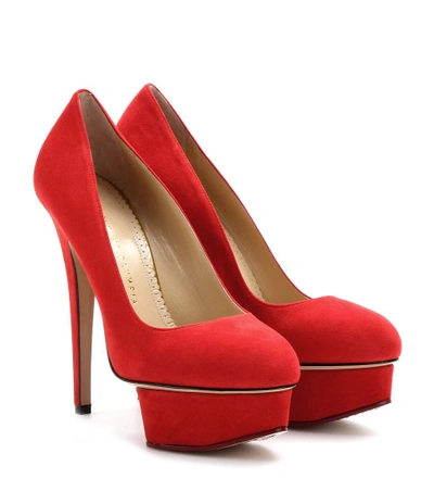 CHARLOTTE OLYMPIA Dolly Suede Platform Pumps