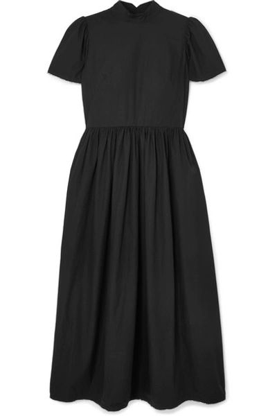 RHODE HEIDI CRYSTAL-EMBELLISHED COTTON-POPLIN MIDI DRESS