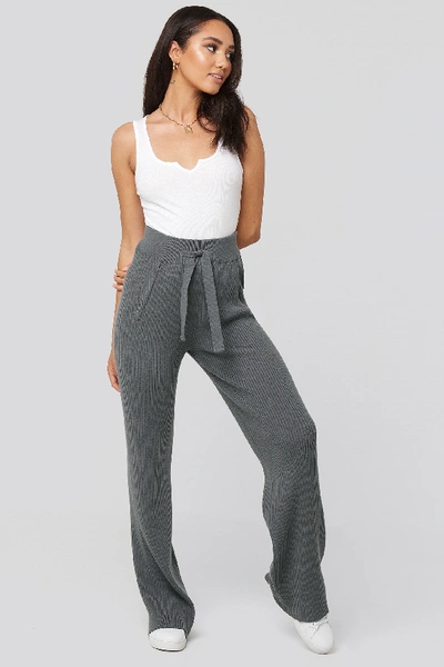 XLE THE LABEL Greg Rib Knitted Pants Grey