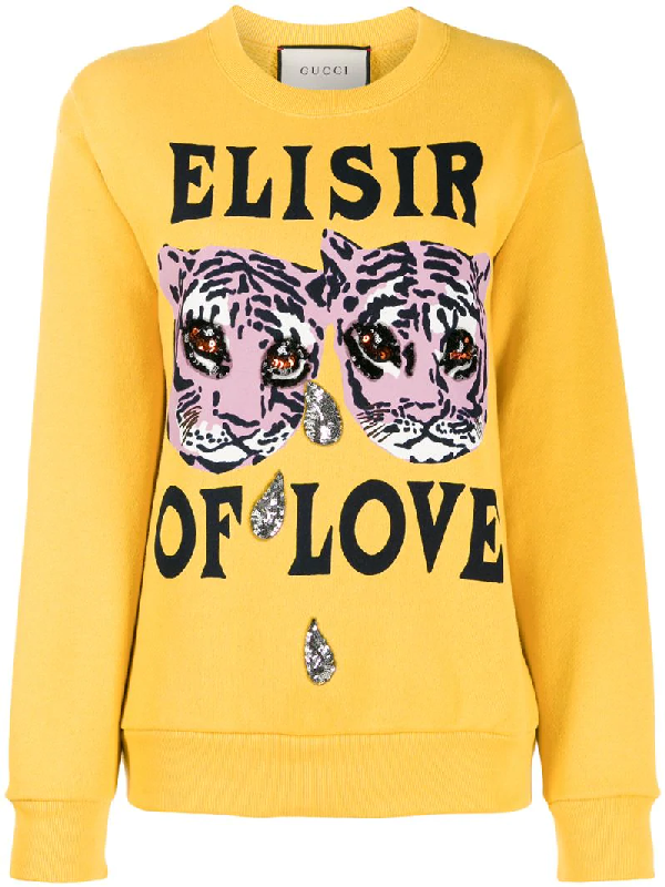 gucci cotton sweatshirt with tigers