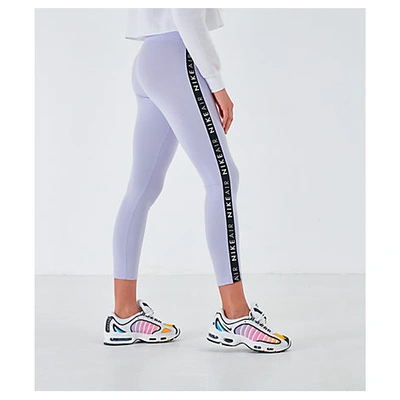 Shop Nike Women s Sportswear Air Tape Leggings In Purple