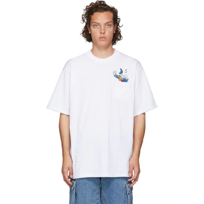 GCDS GCDS WHITE DONALD DUCK POCKET T-SHIRT