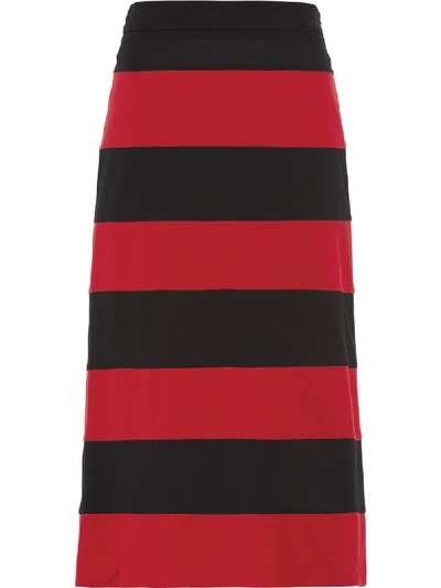 PRADA JERSEY STRIPED SKIRT