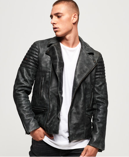 superdry premium classic leather jacket