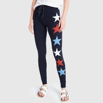 SUNDRY SKINNY SWEATPANTS IN NAVY/SIDE STARS