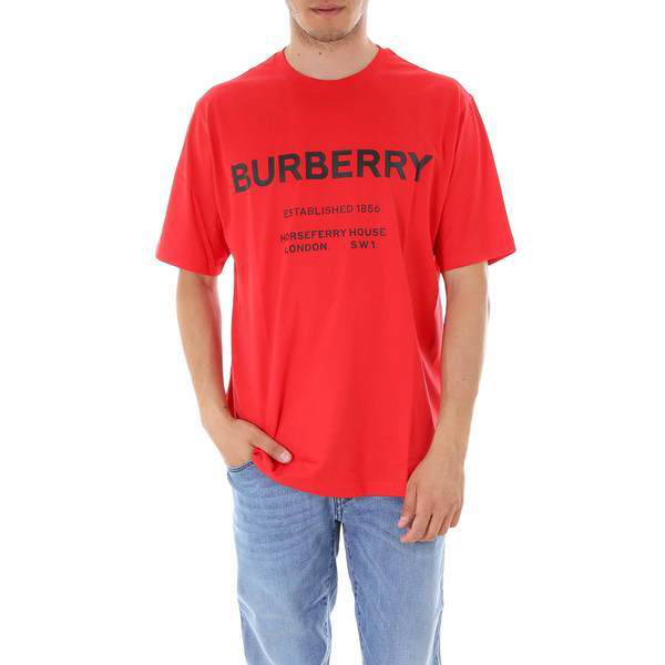 Shop Burberry Horseferry Logo Printed T In Red