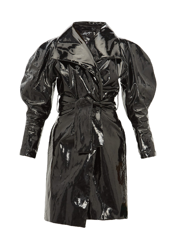 Black Pvc Trench Coat - Tradingbasis