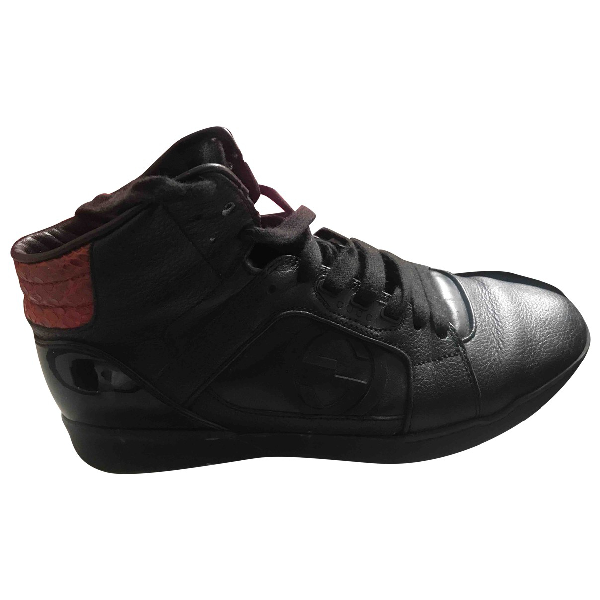 black leather trainers size 5