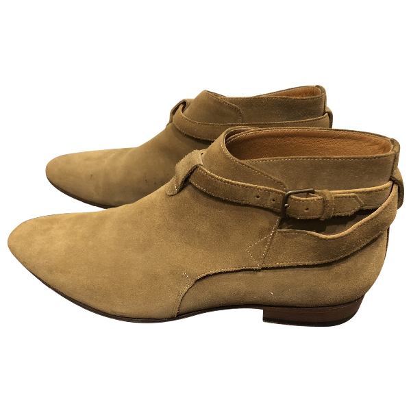 saint laurent brown suede boots
