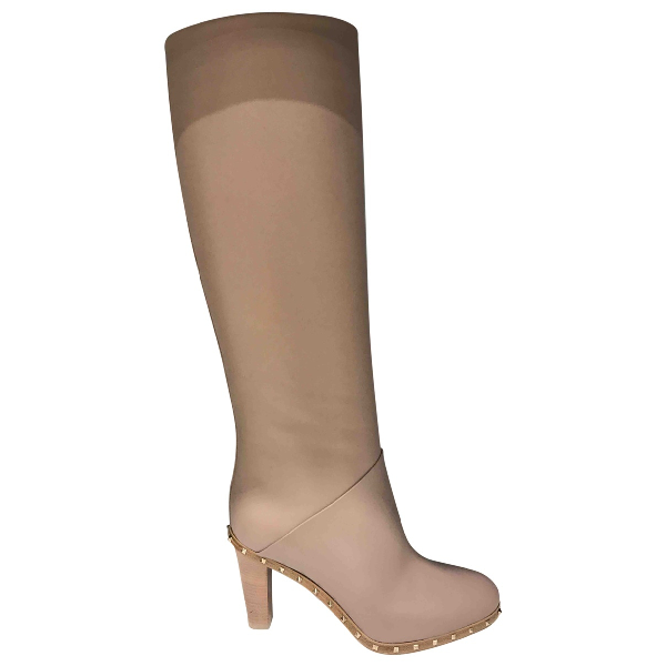 valentino rockstud leather boots