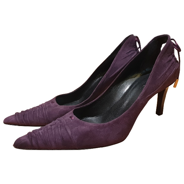 purple velvet heels