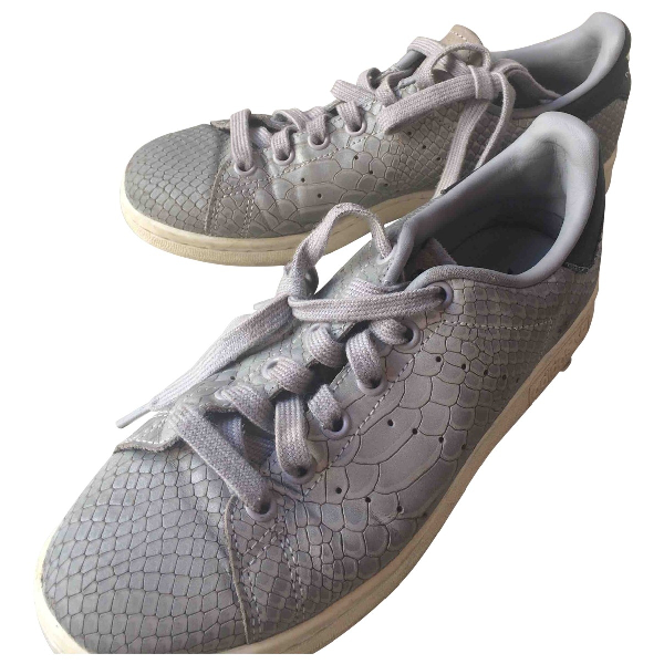 ladies grey leather trainers