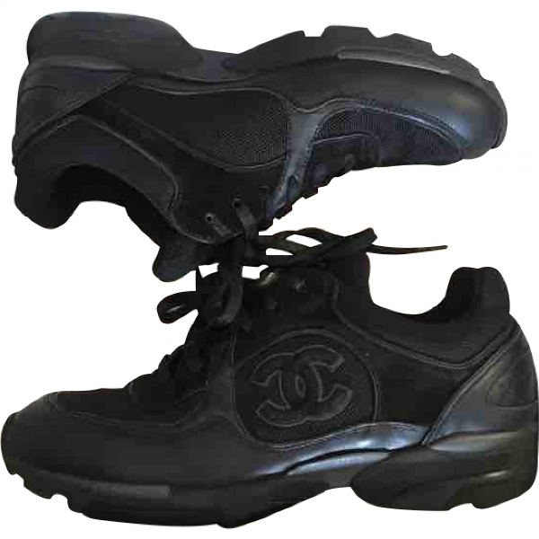 black leather trainers size 5