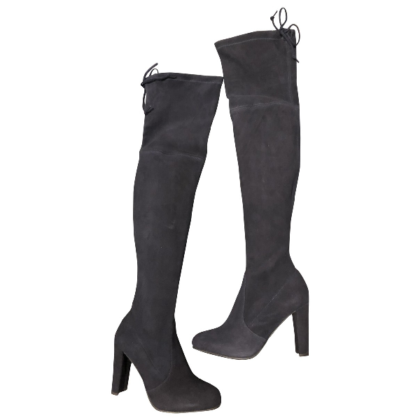 stuart weitzman navy suede boots