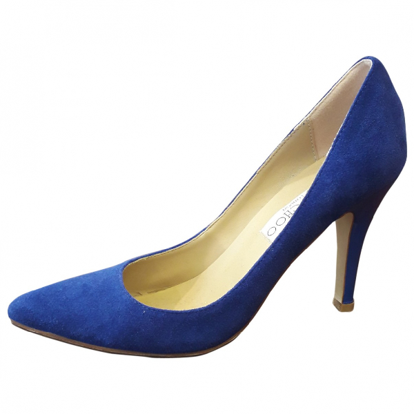 blue suede heels