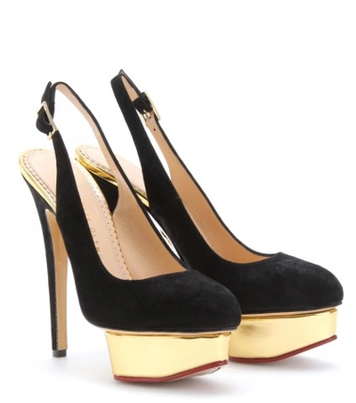 CHARLOTTE OLYMPIA Dolly Suede Sling-Backs