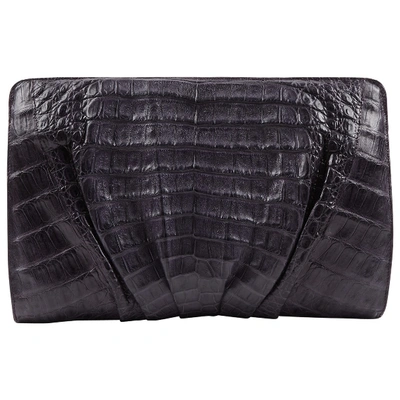 NANCY GONZALEZ PURPLE ALLIGATOR CLUTCH BAG