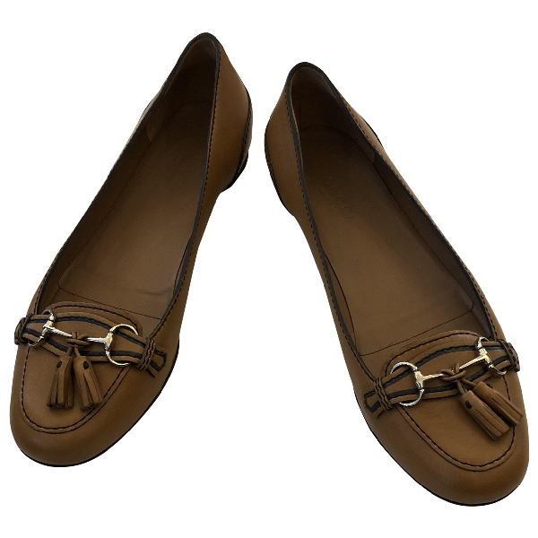 camel leather flats