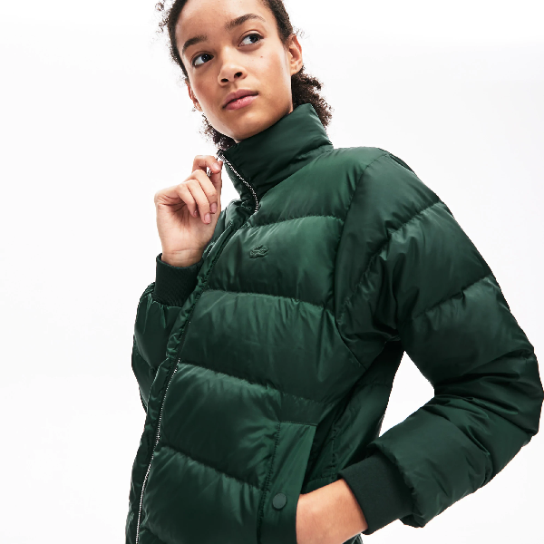 Lacoste Womens Colorblocked Reversible Padded Down Jacket W// Hood