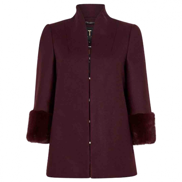 ted baker burgundy coat