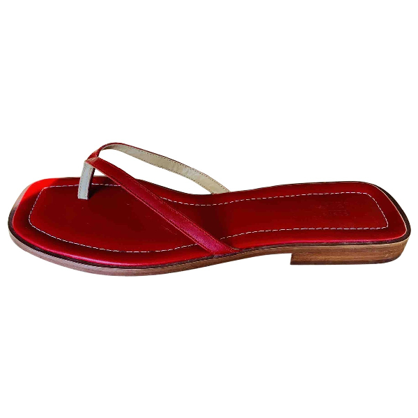 red lacoste sandals