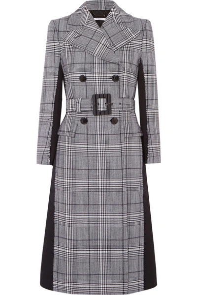 GIVENCHY DOUBLE-BREASTED PRINCE OF WALES CHECKED WOOL AND WOOL-BLEND COAT