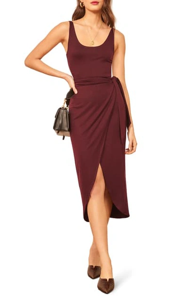 REFORMATION KAILA WRAP STYLE JERSEY DRESS