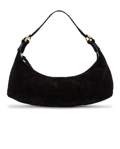 Shop By Far Mara Suede Leather Bag In Black