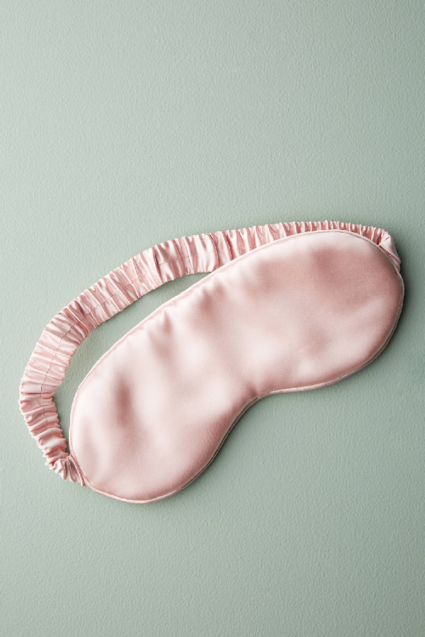 pink silk eye mask