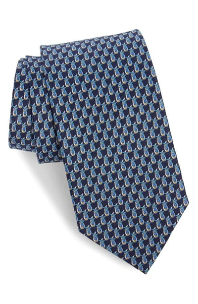 FERRAGAMO IRENE DUCK PRINT SILK TIE